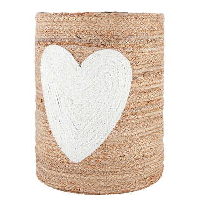 Face to Face Jute Basket - Heart