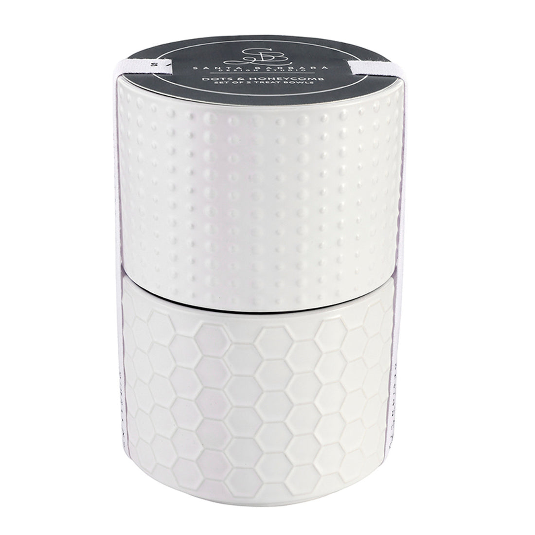 Face to Face Ceramic Bowls - Dots &amp; Honeycomb - Set of 2