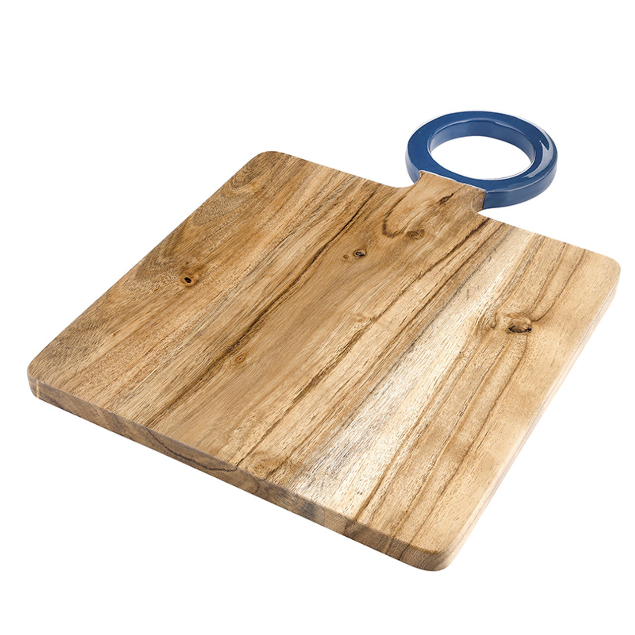 Wood Board with Enamel Handle - Small - Dusty Blue