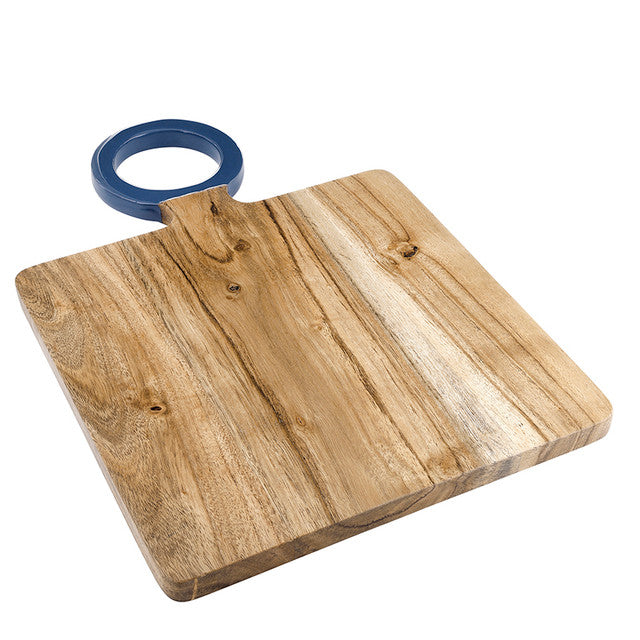 Wood Board with Enamel Handle - Small - Dusty Blue