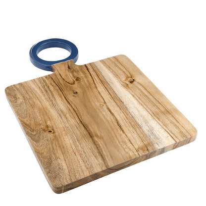 Wood Board with Enamel Handle - Small - Dusty Blue