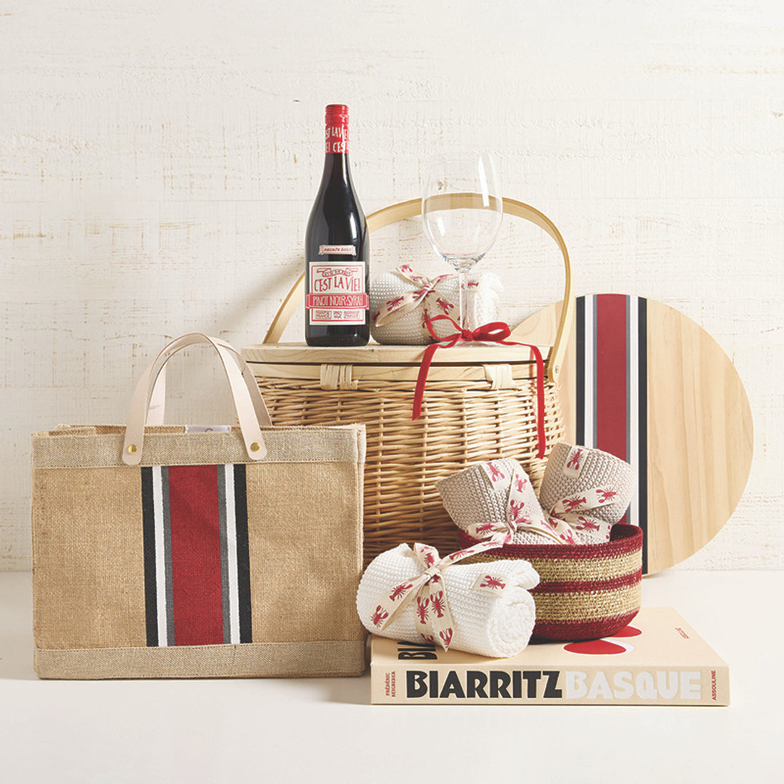 Mini Market Tote - Red Stripe