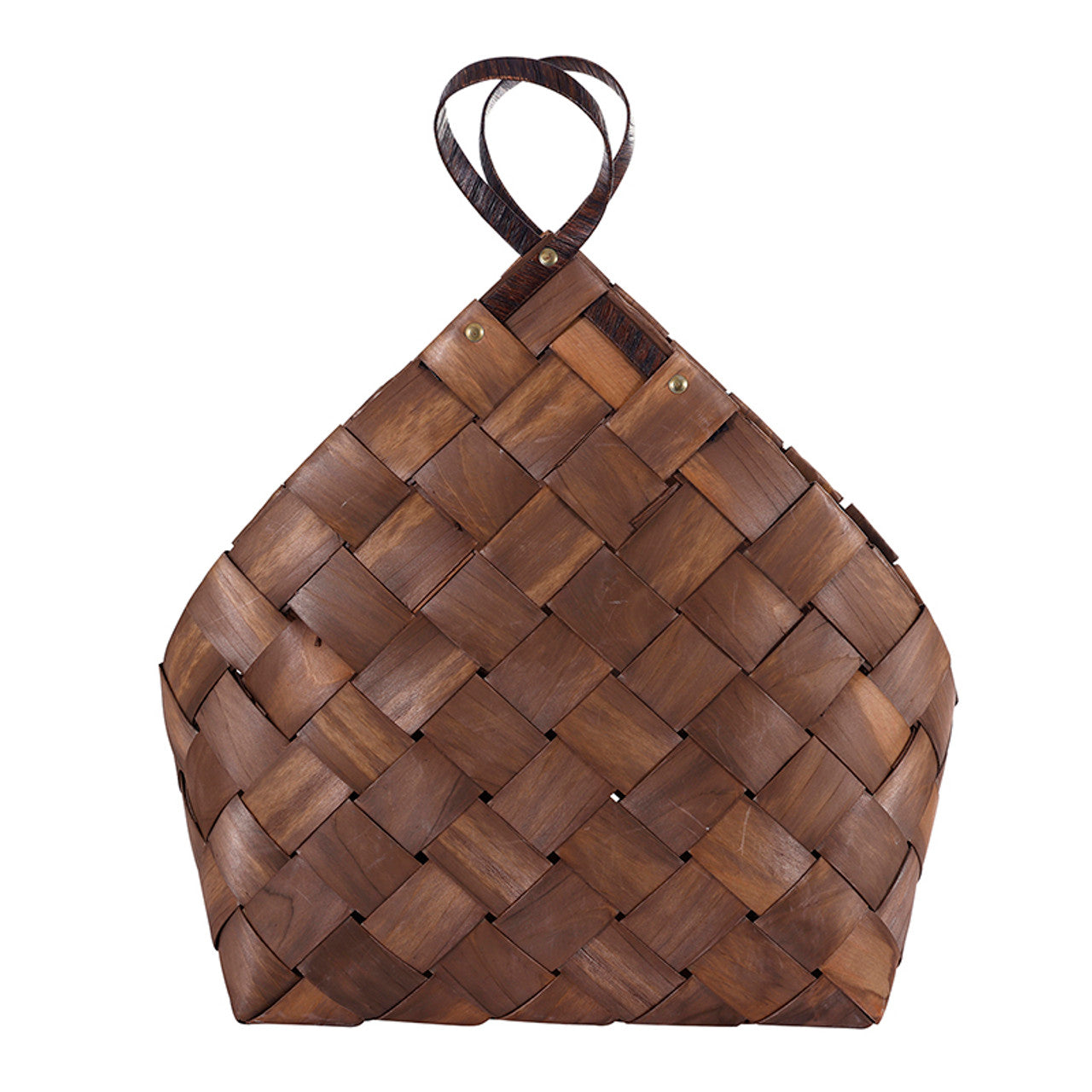 Dark Brown Wood Fiber Baskets - Set of 2