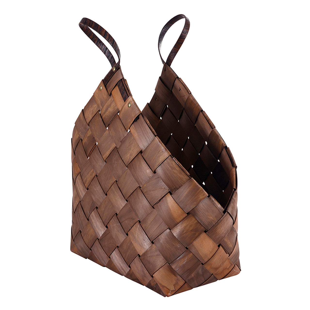 Dark Brown Wood Fiber Baskets - Set of 2