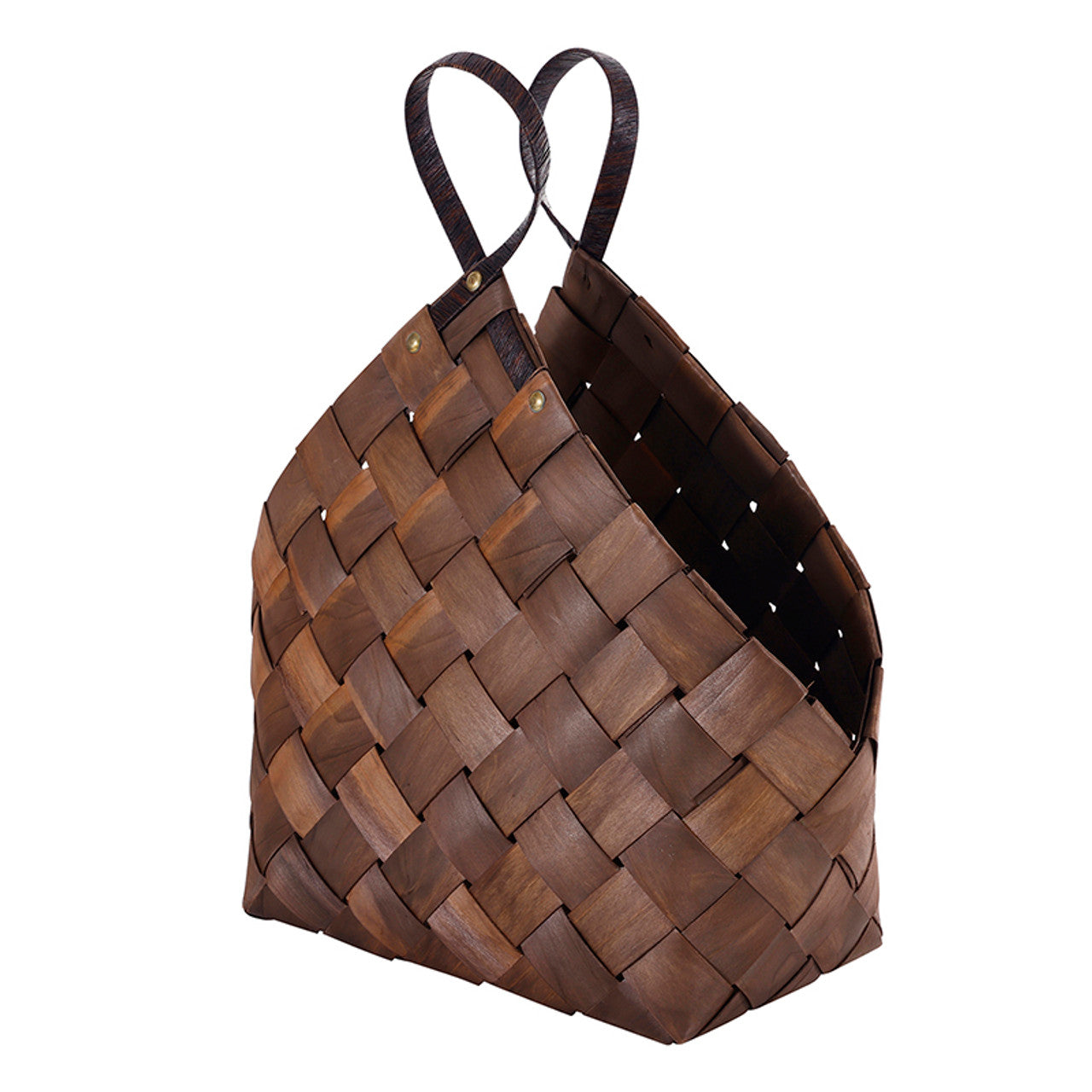 Dark Brown Wood Fiber Baskets - Set of 2