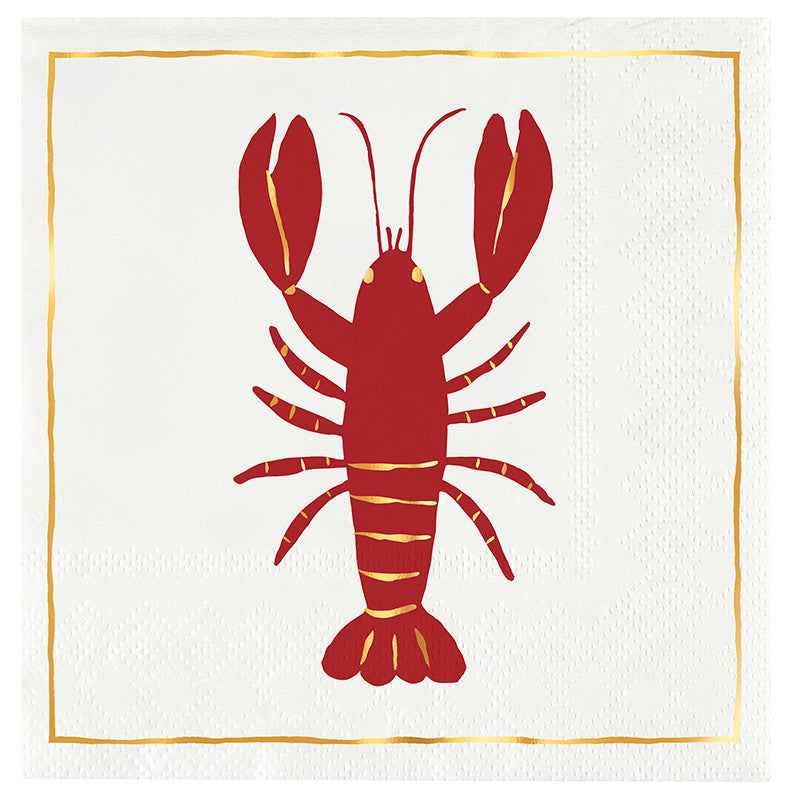 Ceramic Napkin Tray + Napkins - Red Lobster