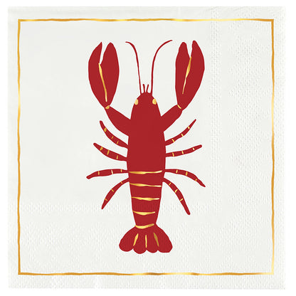 Ceramic Napkin Tray + Napkins - Red Lobster