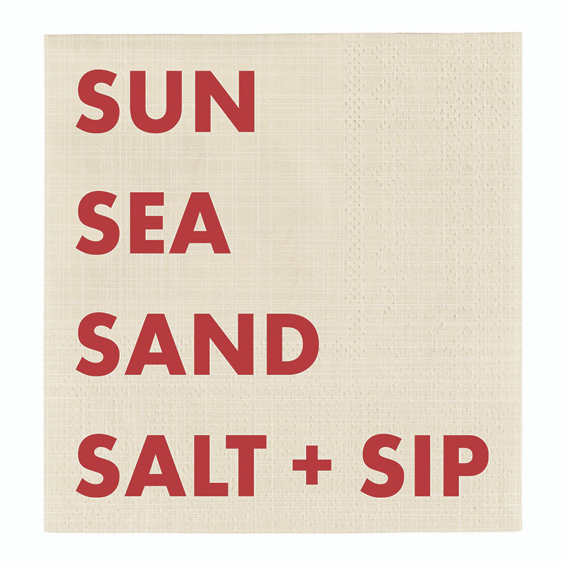 Ceramic Napkin Tray + Napkins - Sun Sea Sand
