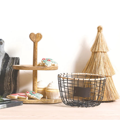 Tiered Heart Tray - Natural