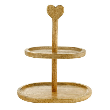Tiered Heart Tray - Natural