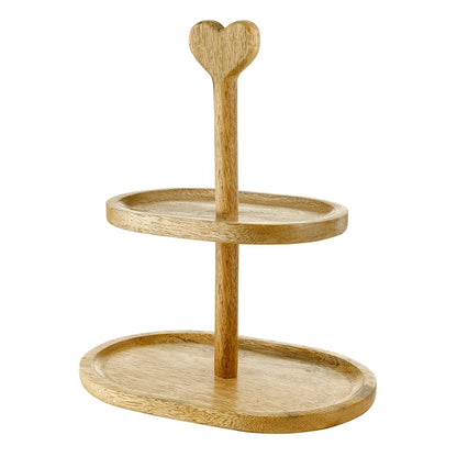 Tiered Heart Tray - Natural