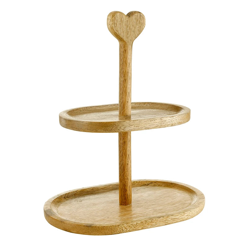 Tiered Heart Tray - Natural