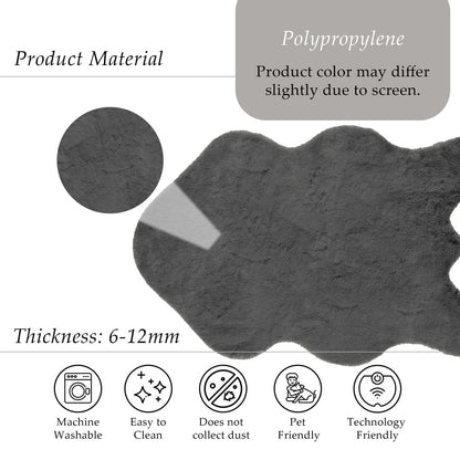 Anthracite Rabbit Plush Rug Flashrug