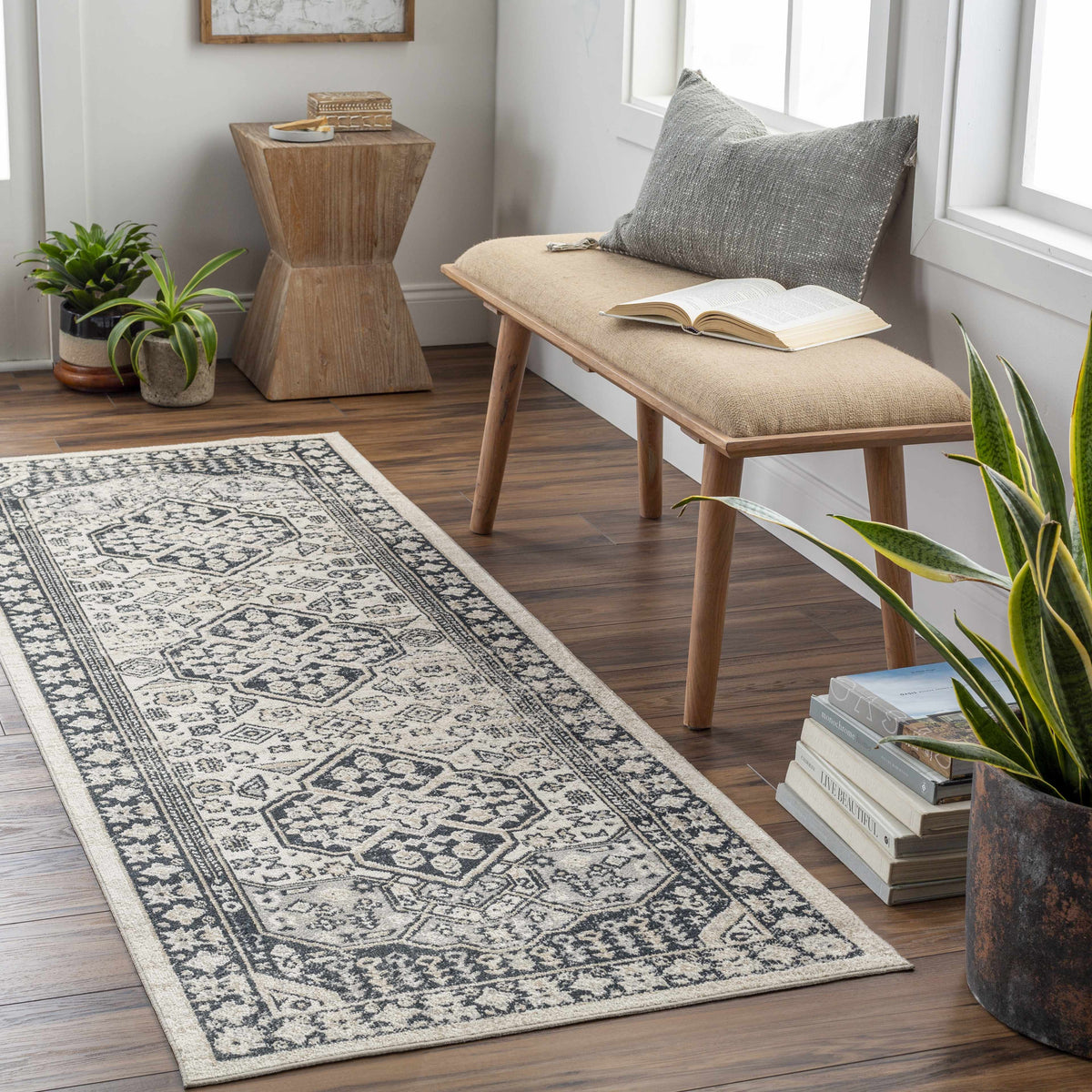 Cabacungan Cream &amp; Gray Washable Area Rug