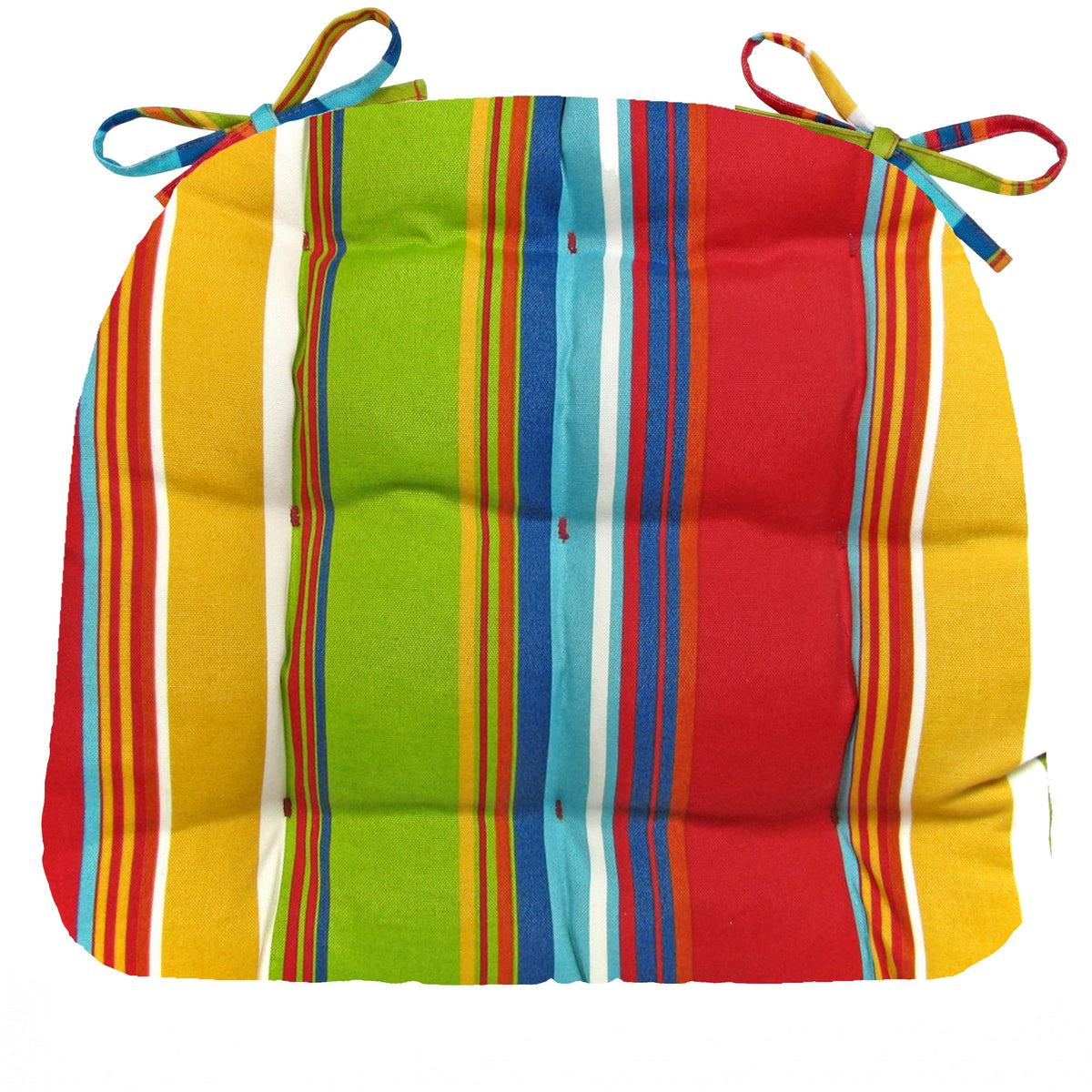 Westport Cabana Stripe Red Indoor / Outdoor Dining Chair Pads &amp; Patio Cushions