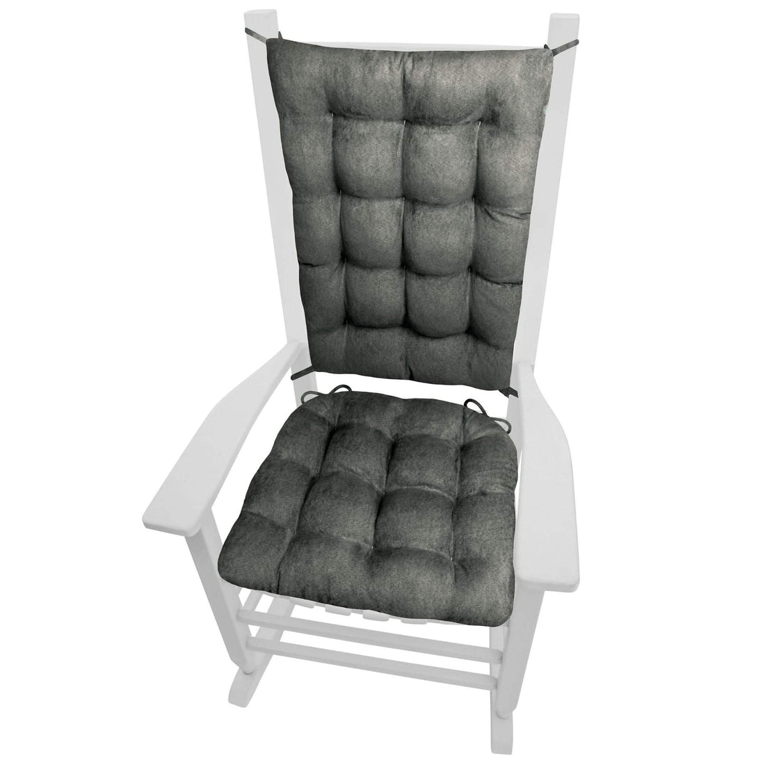 Micro-Suede Graphite Grey Rocking Chair Cushions - Latex Foam Fill