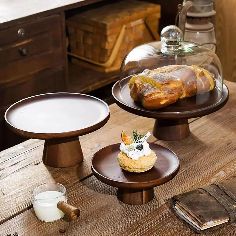 Acacia Wood Dome Cake Stand