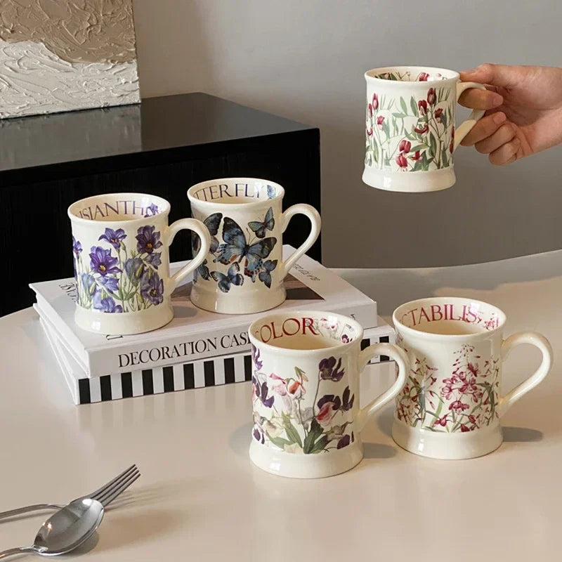 European Classical Ceramic Flower Cup
