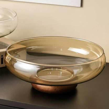 Adella Acacia Wood &amp; Glass Bowl