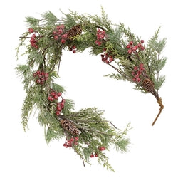 Icy Memories Mixed Pine &amp; Berries Garland - 4 Ft.