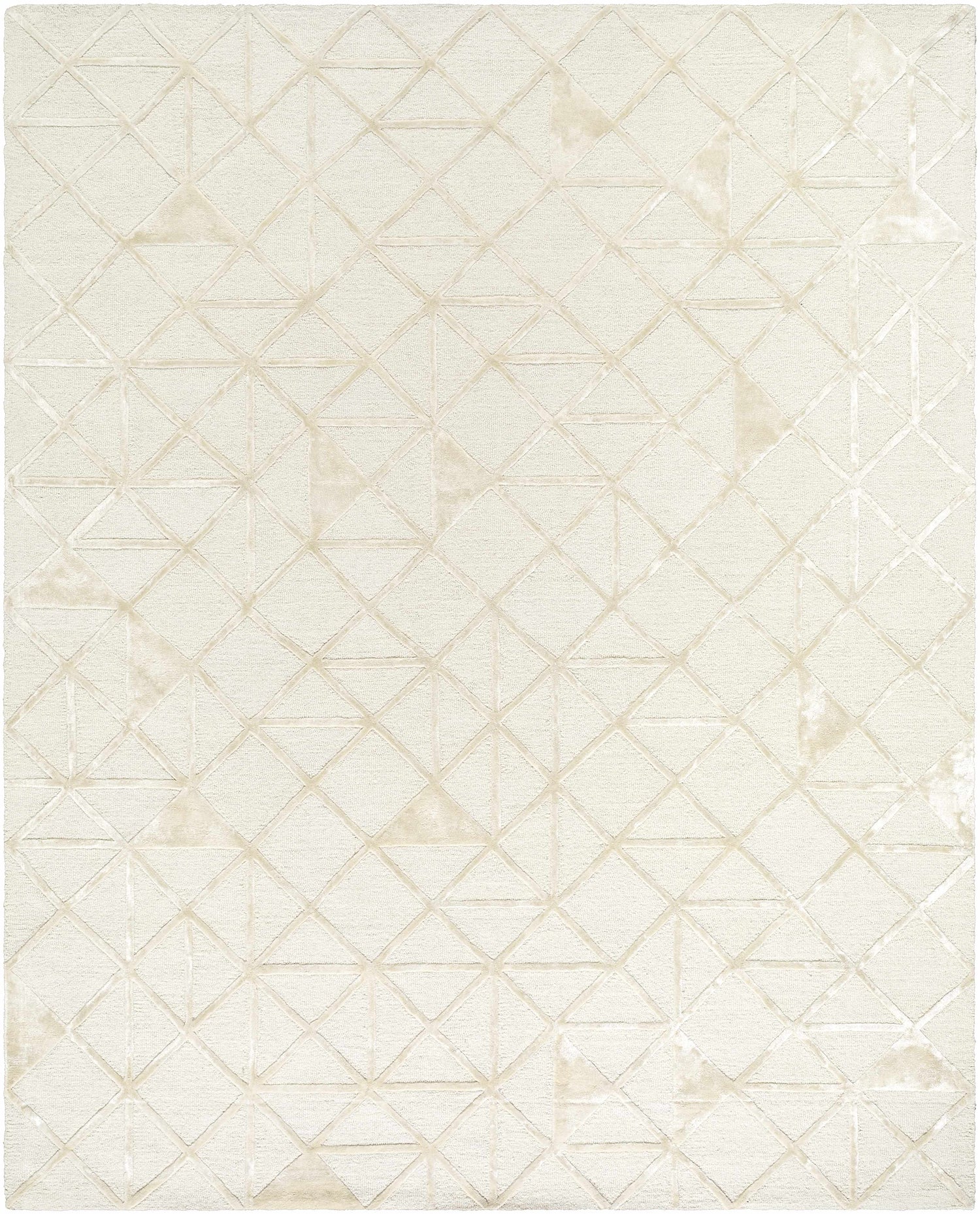 Jevau Beige Geometric Hand Tufted Wool Area Rug - Clearance