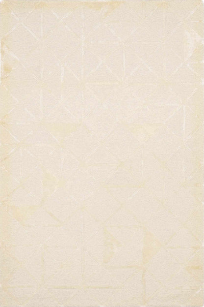 Jevau Beige Geometric Hand Tufted Wool Area Rug - Clearance