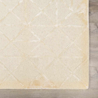 Jevau Beige Geometric Hand Tufted Wool Area Rug - Clearance