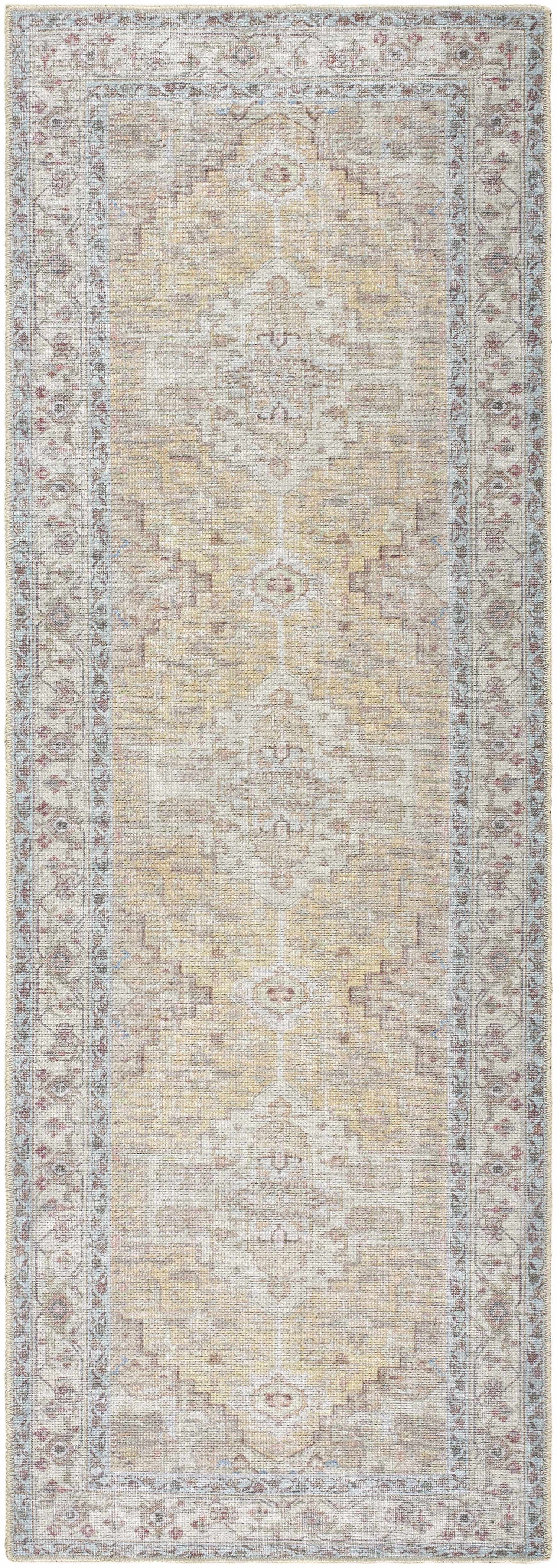 Reza Mustard Washable Rug - Clearance