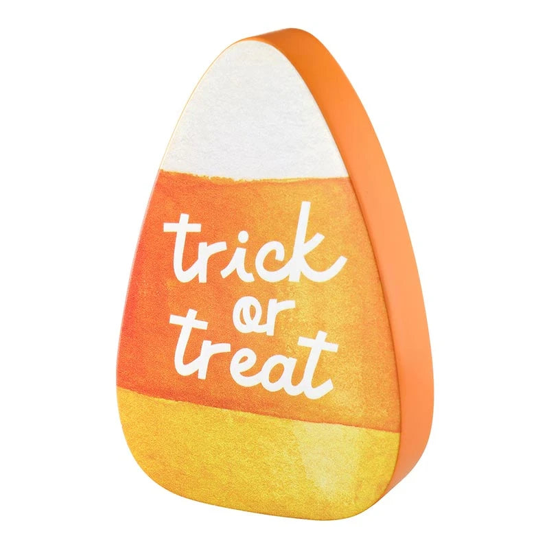 Trick Or Treat Shape Sign - Candy Corn
