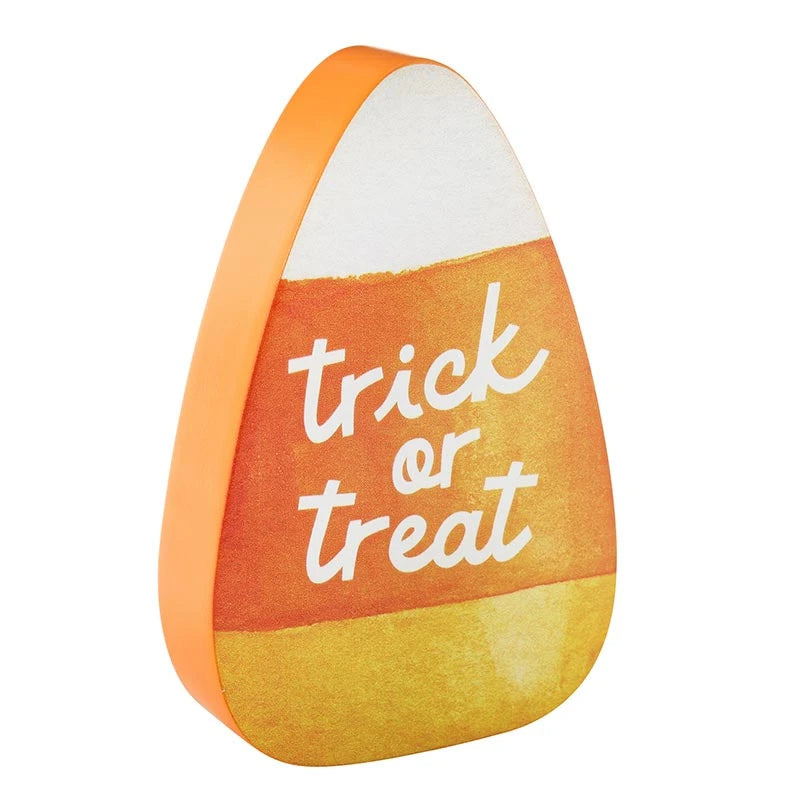 Trick Or Treat Shape Sign - Candy Corn