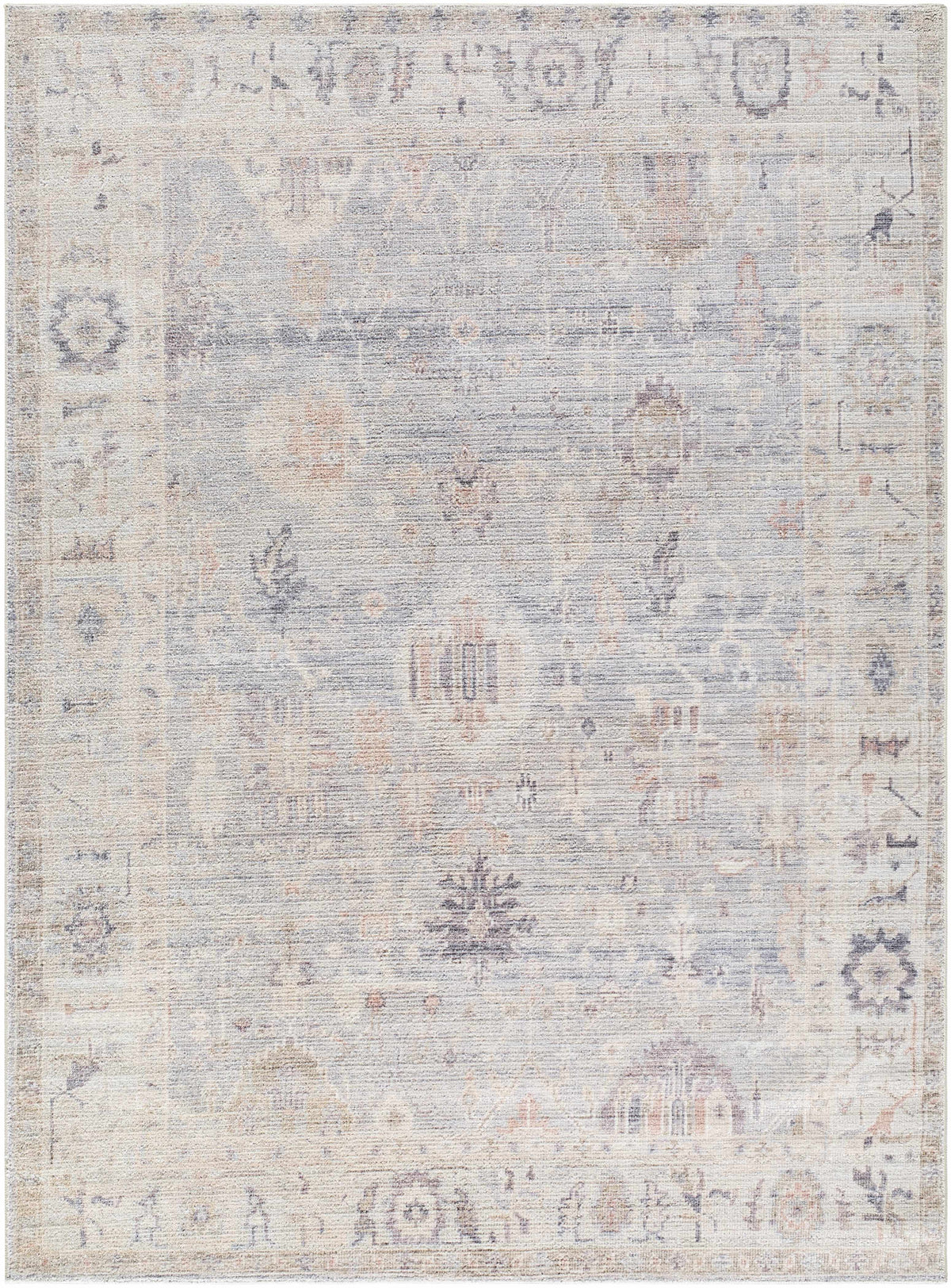Marlene Damask Cream &amp; Blue Area Rug - Becki Owens x Livabliss