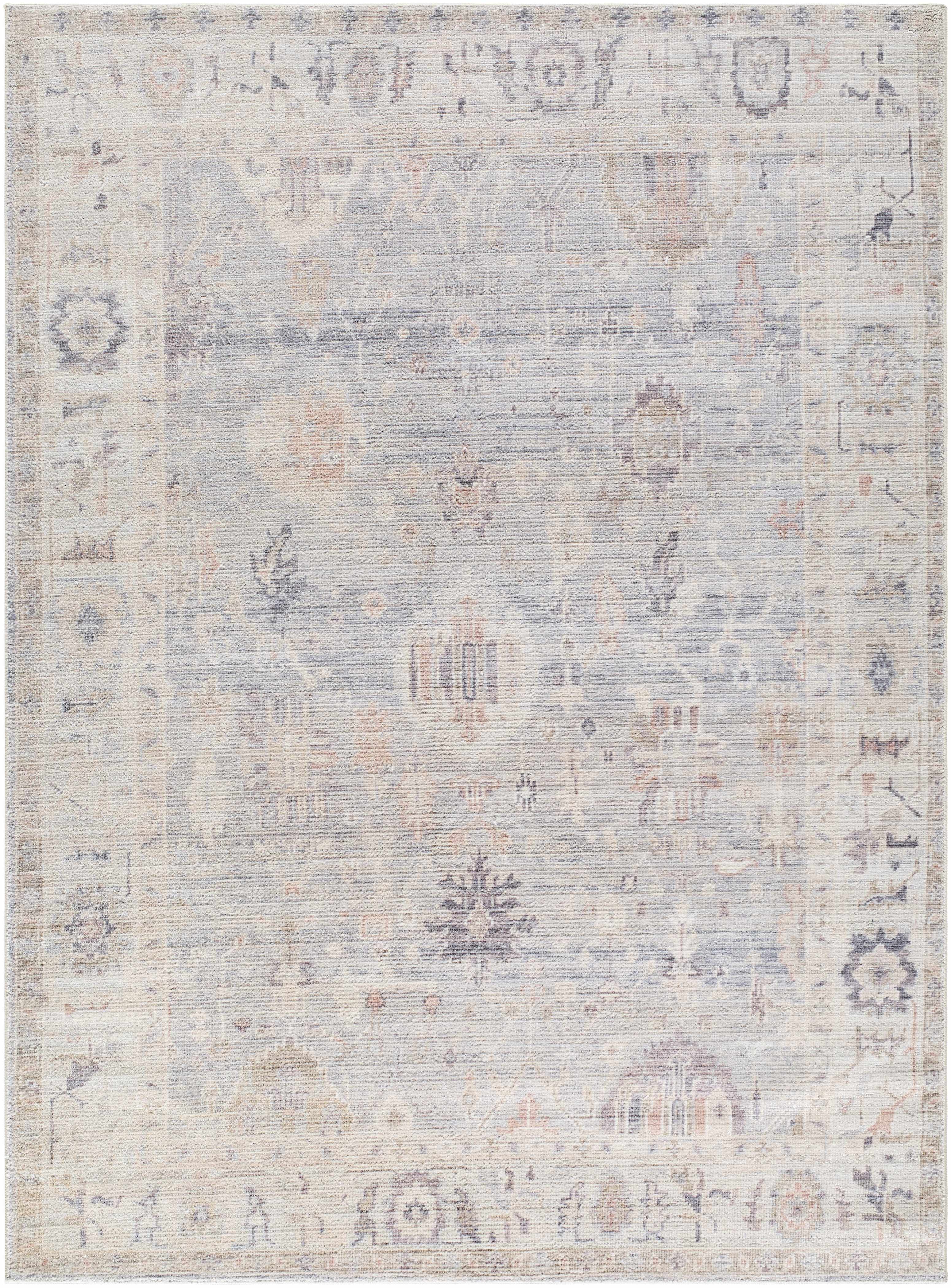 Marlene Damask Cream &amp; Blue Area Rug - Becki Owens x Livabliss
