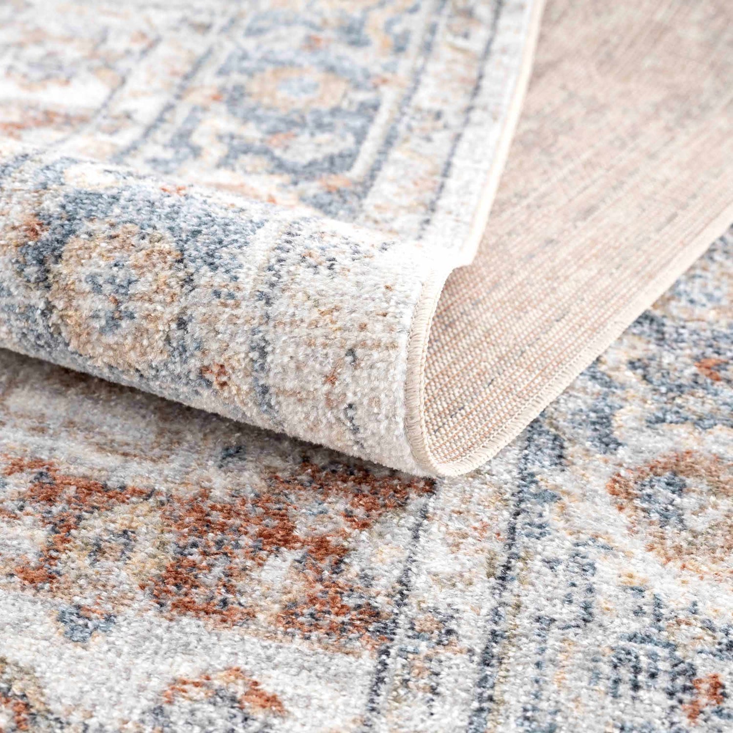 Neta Red &amp; Blue Flat Pile Washable Rug - Clearance