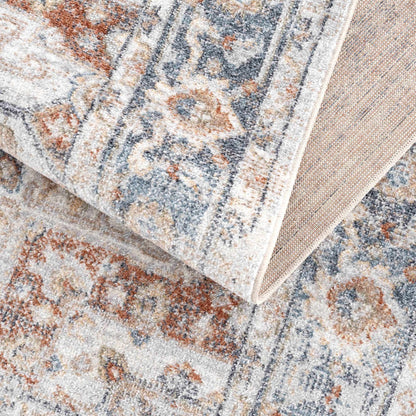 Neta Red &amp; Blue Flat Pile Washable Rug - Clearance