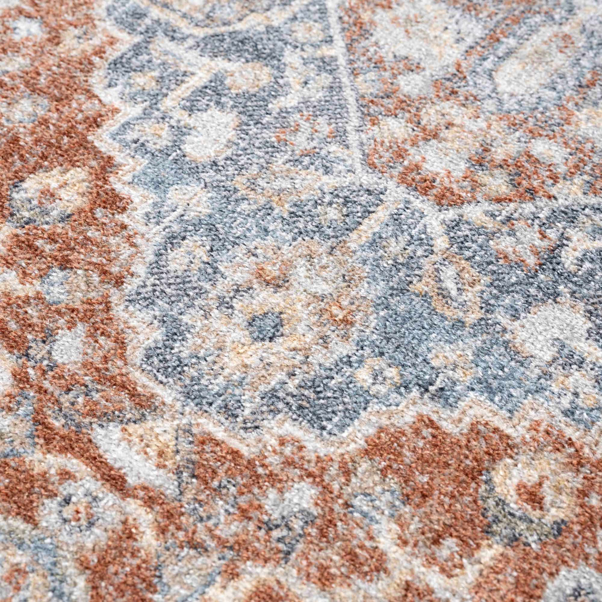 Neta Red &amp; Blue Flat Pile Washable Rug - Clearance