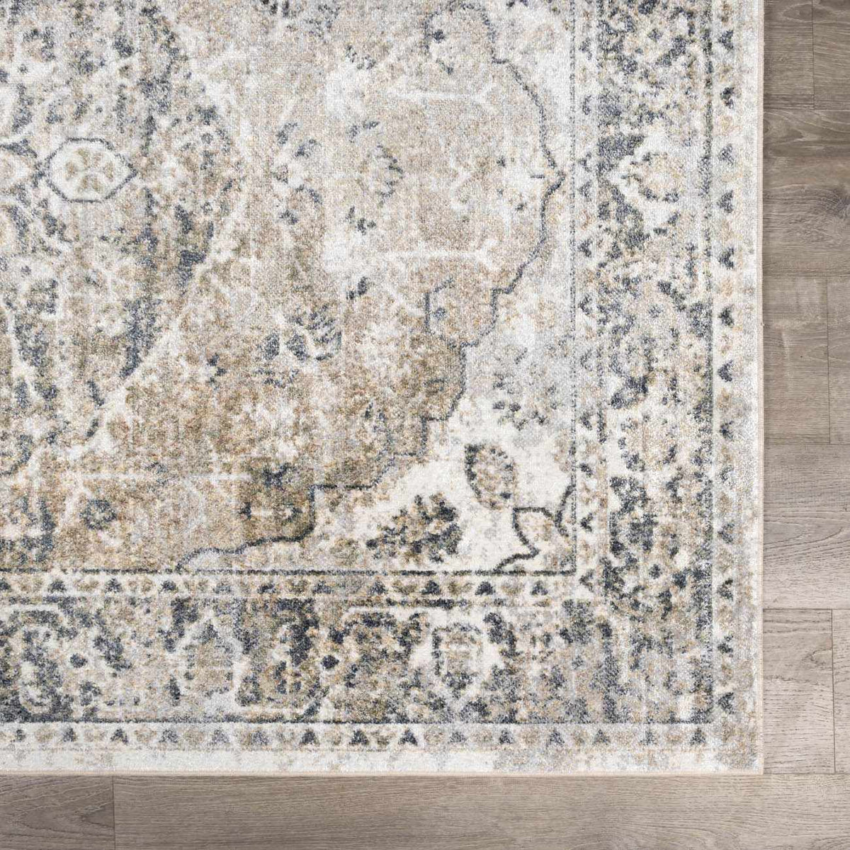Rudo Beige Flat Pile Washable Rug