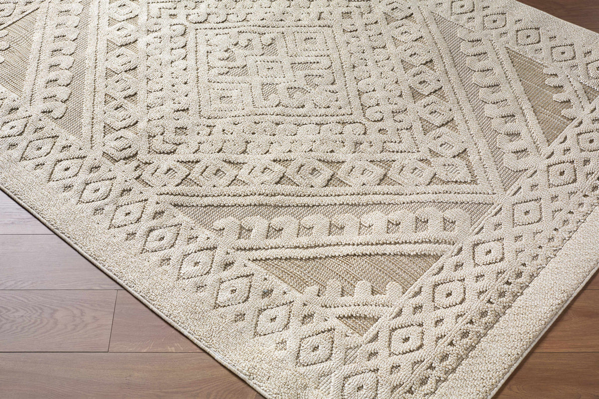 Hibah Bone Outdoor Area Rug - Clearance