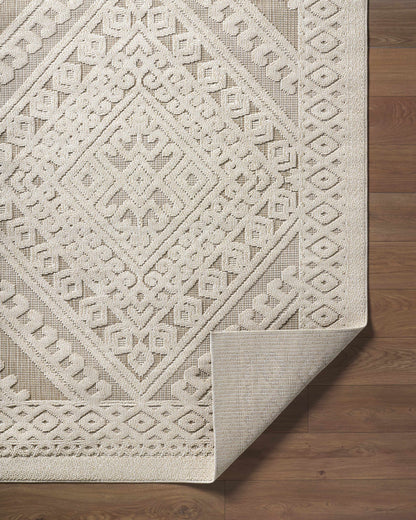 Hibah Bone Outdoor Area Rug - Clearance