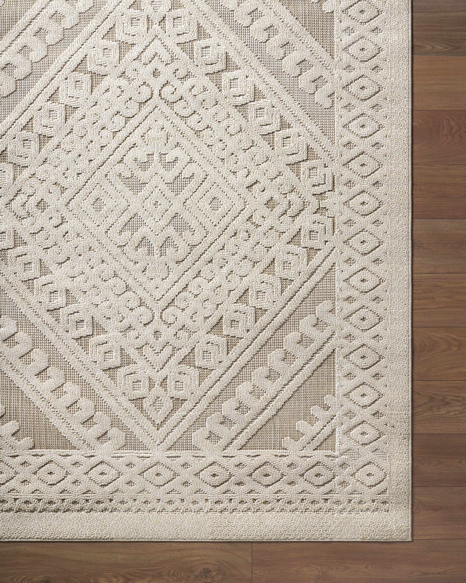 Hibah Bone Outdoor Area Rug - Clearance