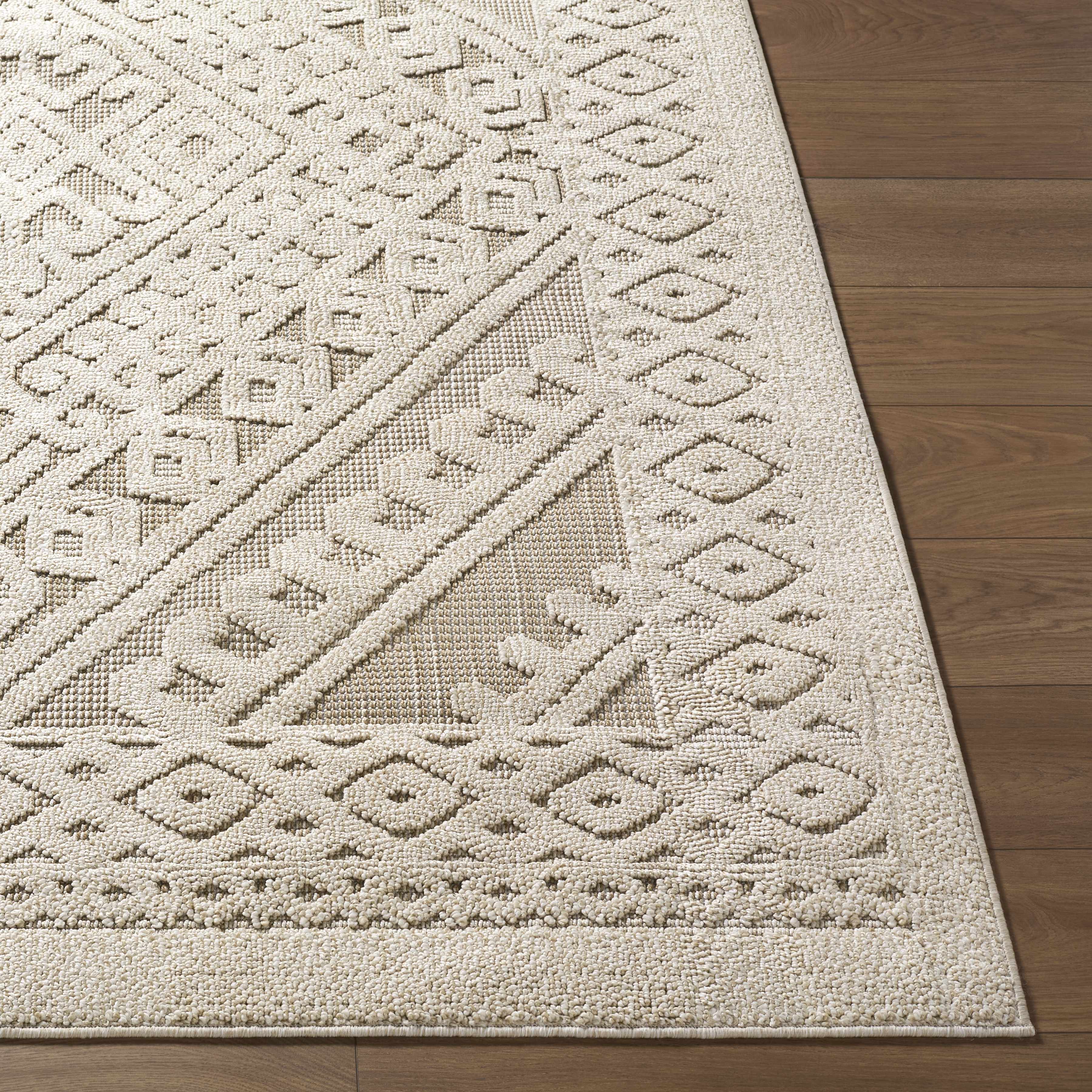 Hibah Bone Outdoor Area Rug - Clearance