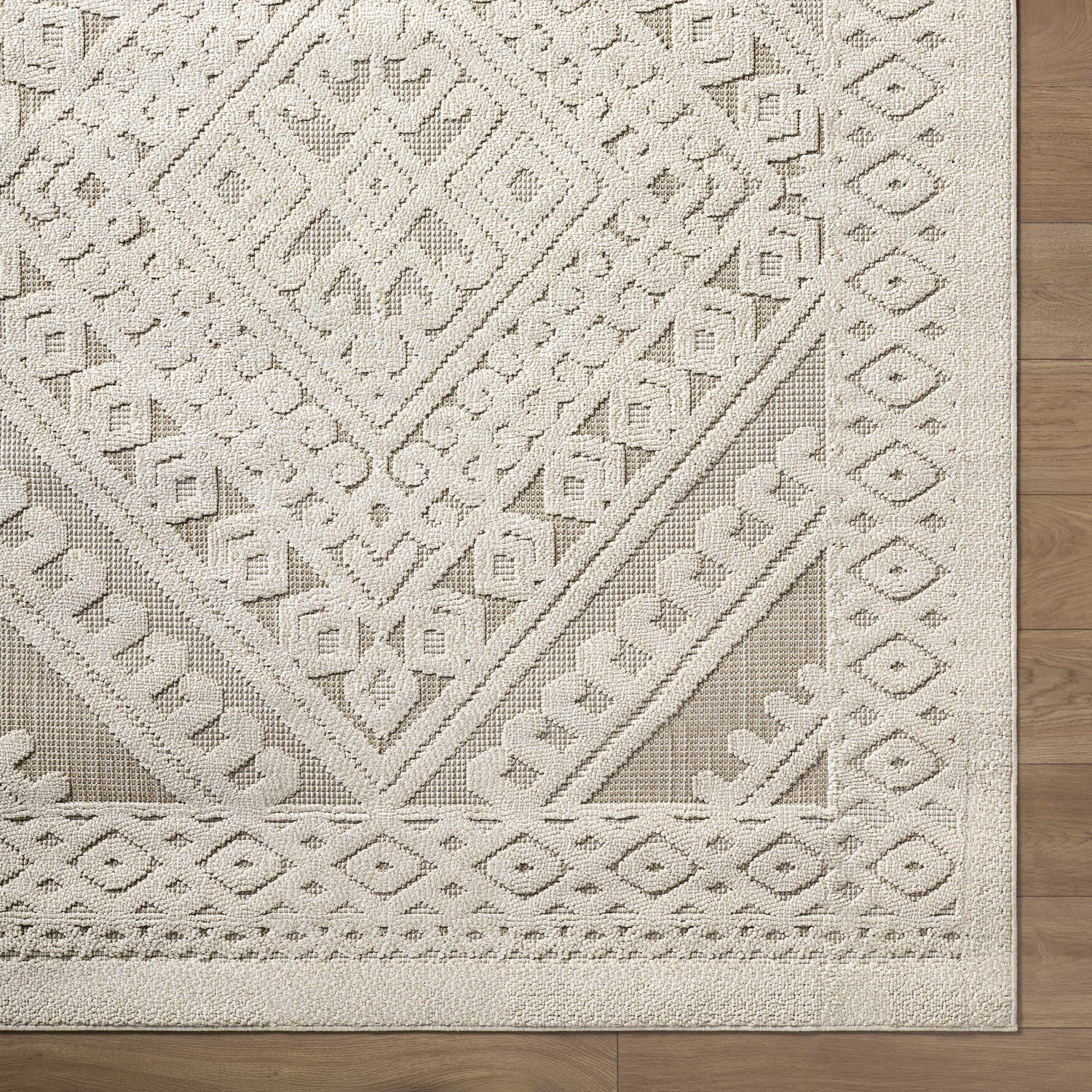 Hibah Bone Outdoor Area Rug - Clearance