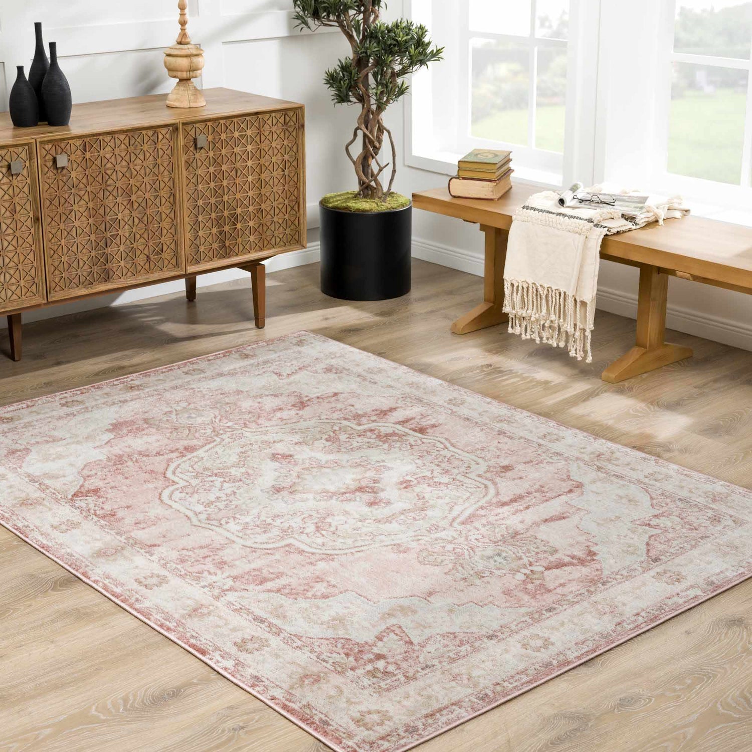 Kandos Blush &amp; Light Pink Area Rug