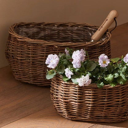 Oval Wicker Planter Basket