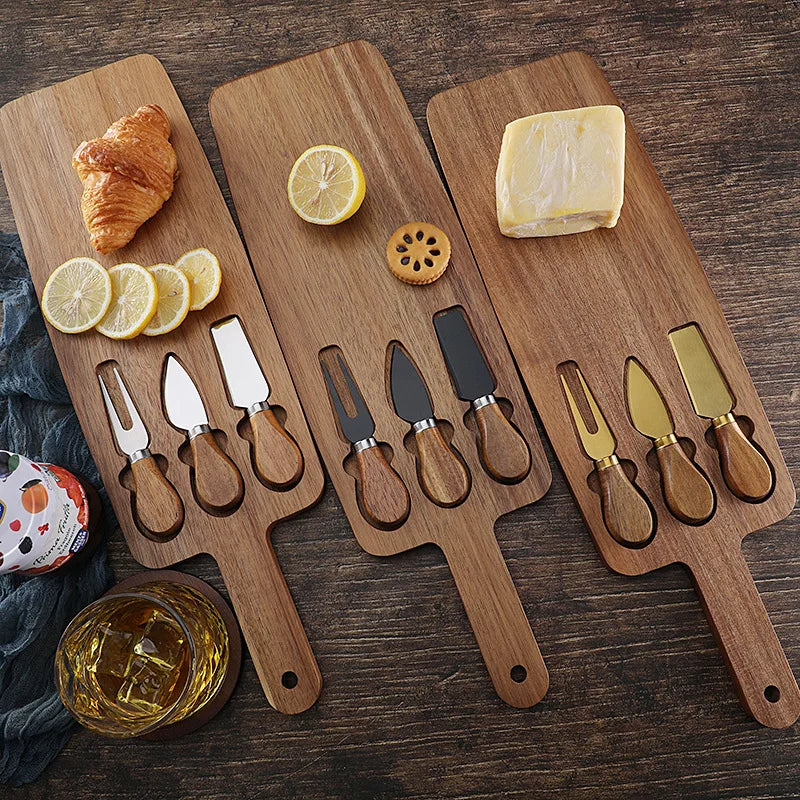 Stella Acacia Cheese Board and Knife Set