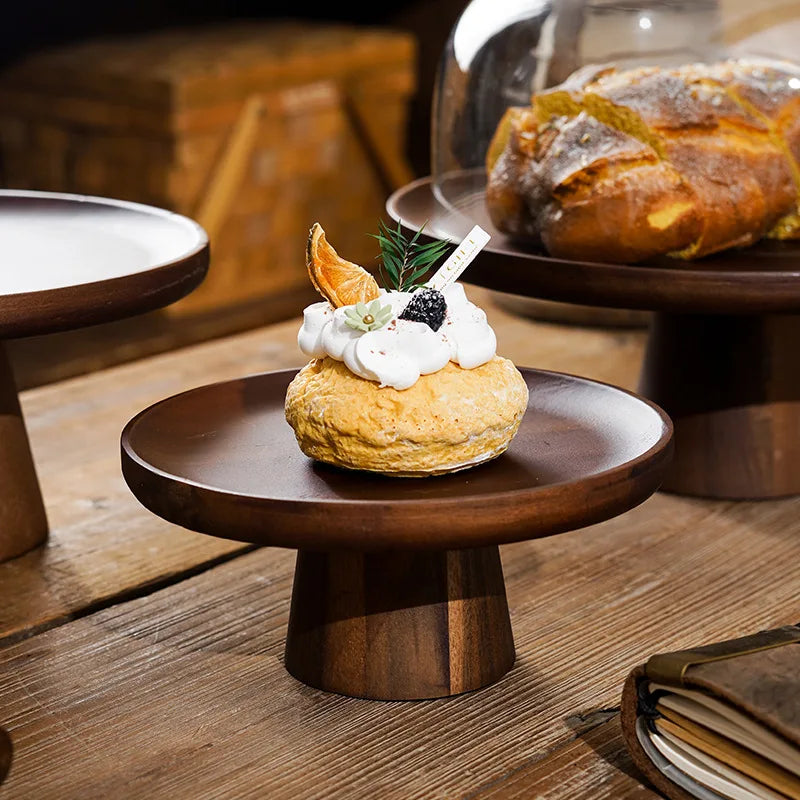Acacia Wood Dome Cake Stand