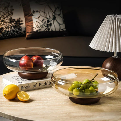Adella Acacia Wood &amp; Glass Bowl
