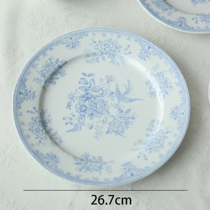 English Pastoral-Painted Peony Underglaze Ceramic Dinnerware