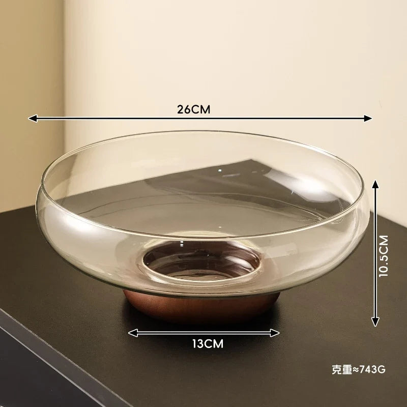 Adella Acacia Wood &amp; Glass Bowl