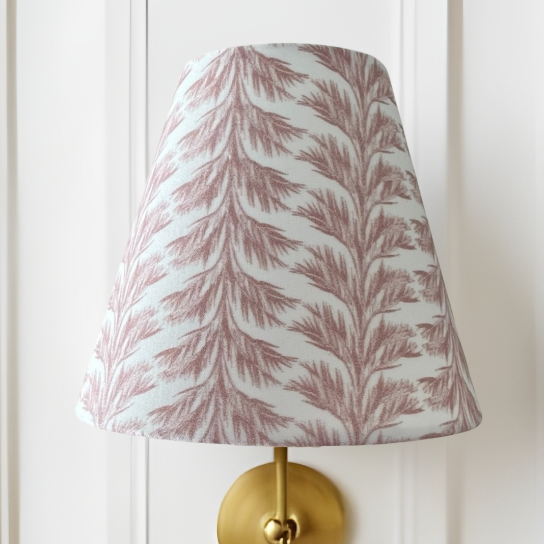 Pink Mauve Sconce Shade in Sabal Stripe