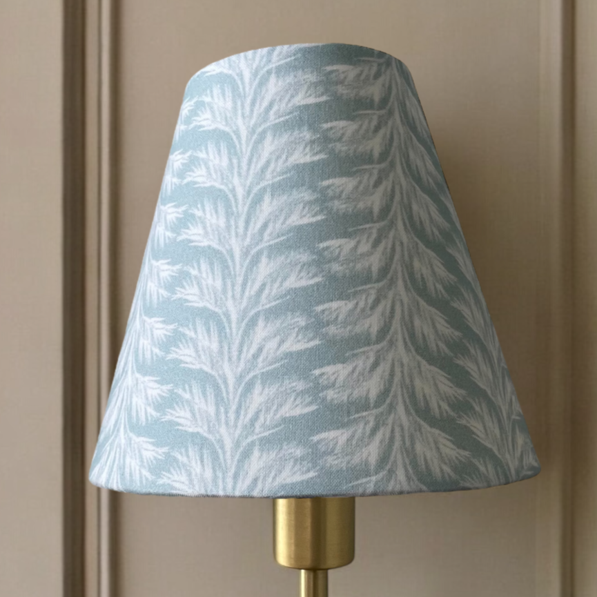 Sky Blue Sconce Shade in Sabal Stripe